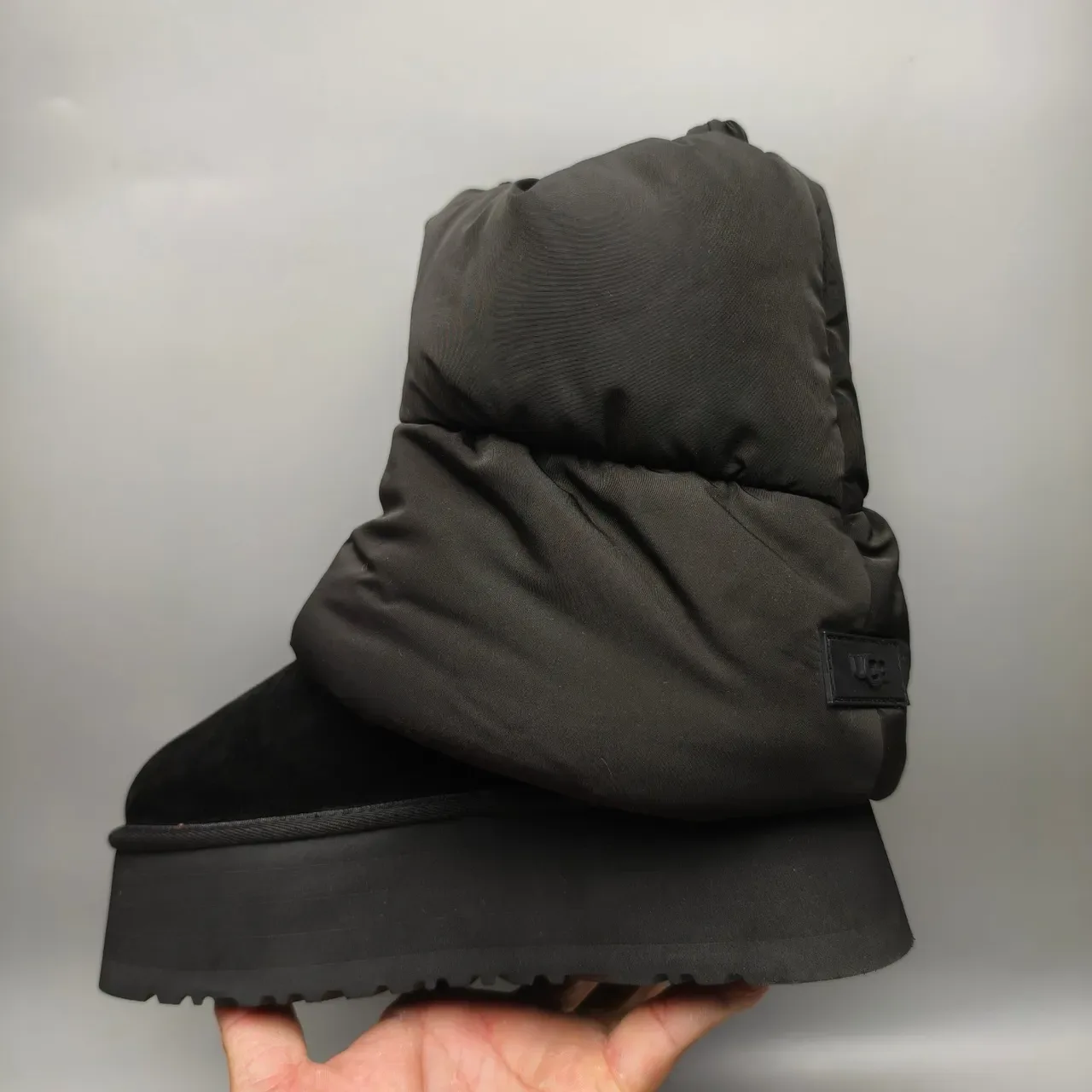 Black Platform Sole Plush Velvet Upper Snow Boots 4