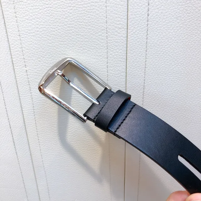 Black Red Reversible Polished Silver-Tone Rectangular Buckle Leather Belt 2