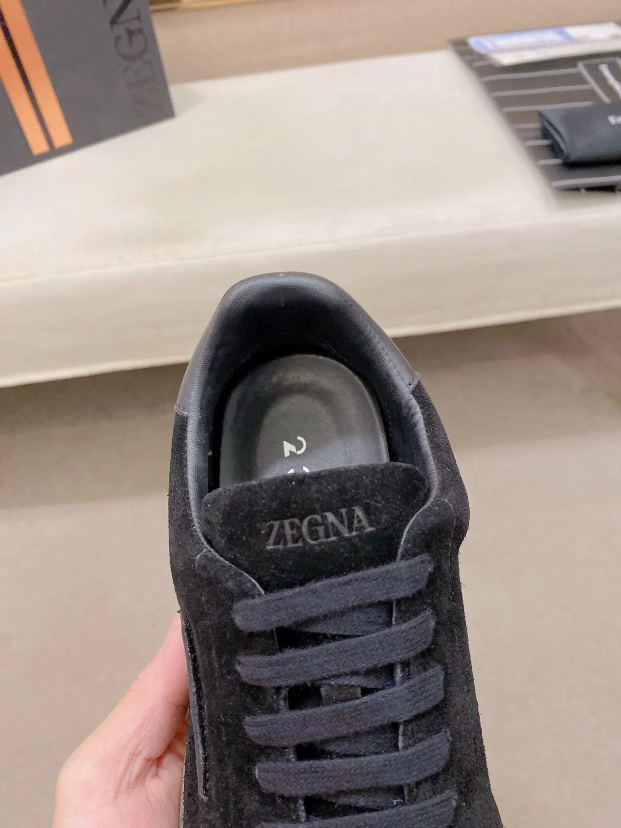 Black Suede Low-Top Lifestyle Sneaker 4