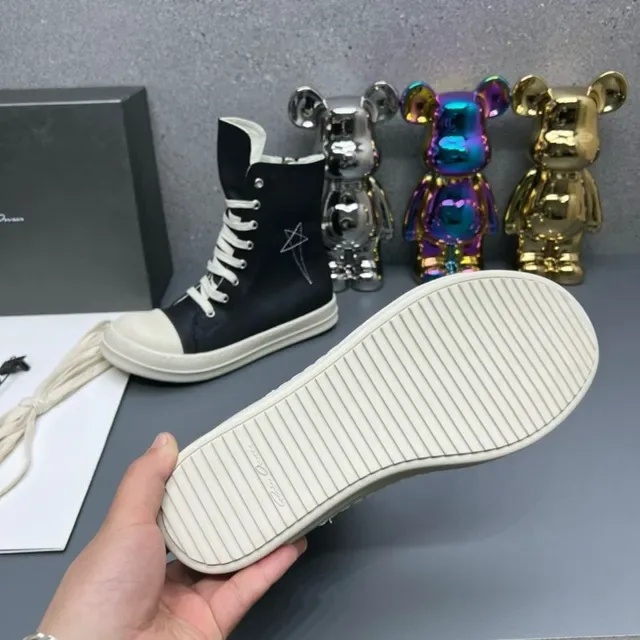 Black White High-Top Canvas Upper Lifestyle Sneakers 8