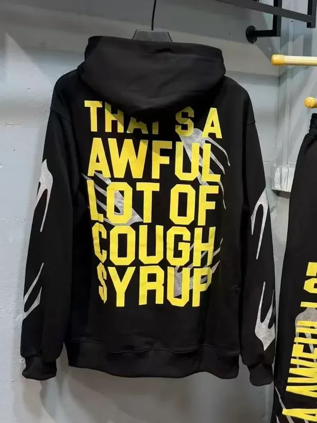 Hoodie Noir et Jaune Oversized avec Impression Graphique Avant et Arrière 2