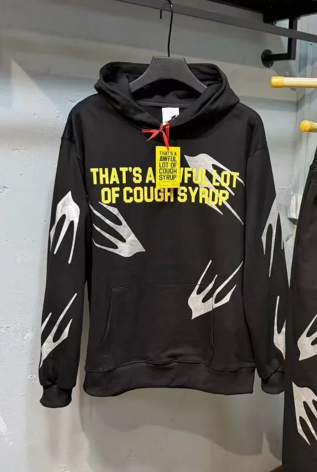 Hoodie Noir et Jaune Oversized avec Impression Graphique Avant et Arrière 3