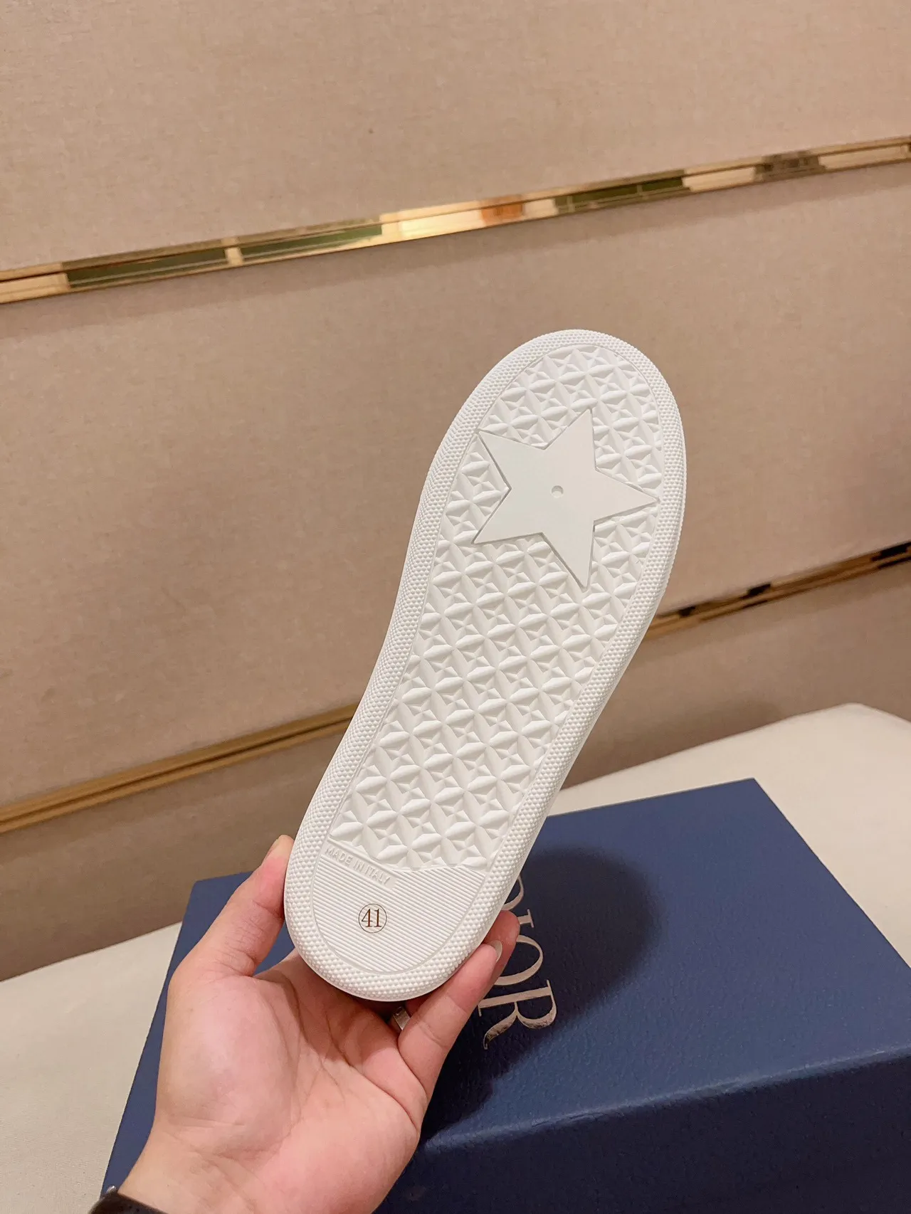 Blue Geometric-Print Slip-On Platform Sneaker 9