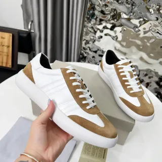 Brioni White and Tan Suede Panel Lifestyle Sneakers