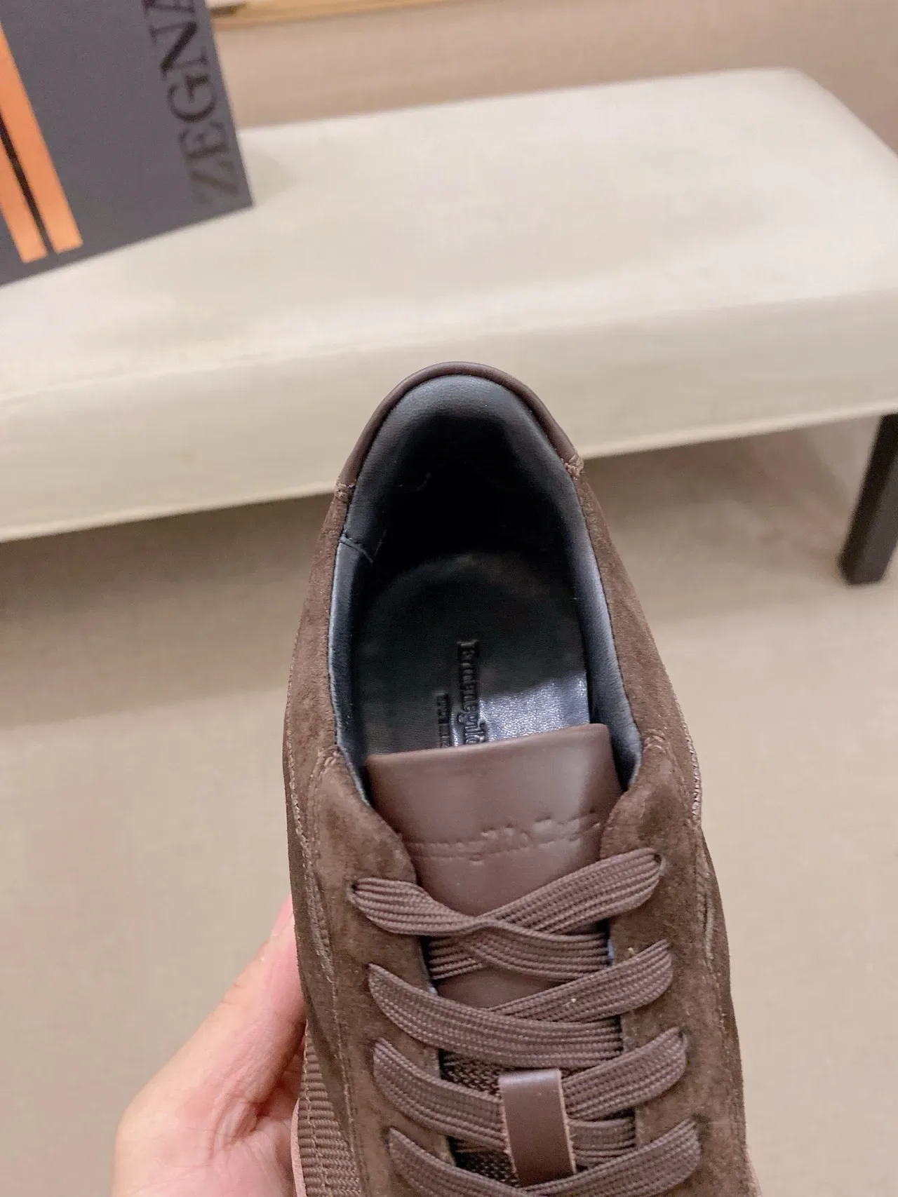 Brown and Gray Mixed Suede Mesh Low-Top Lifestyle Sneaker 6