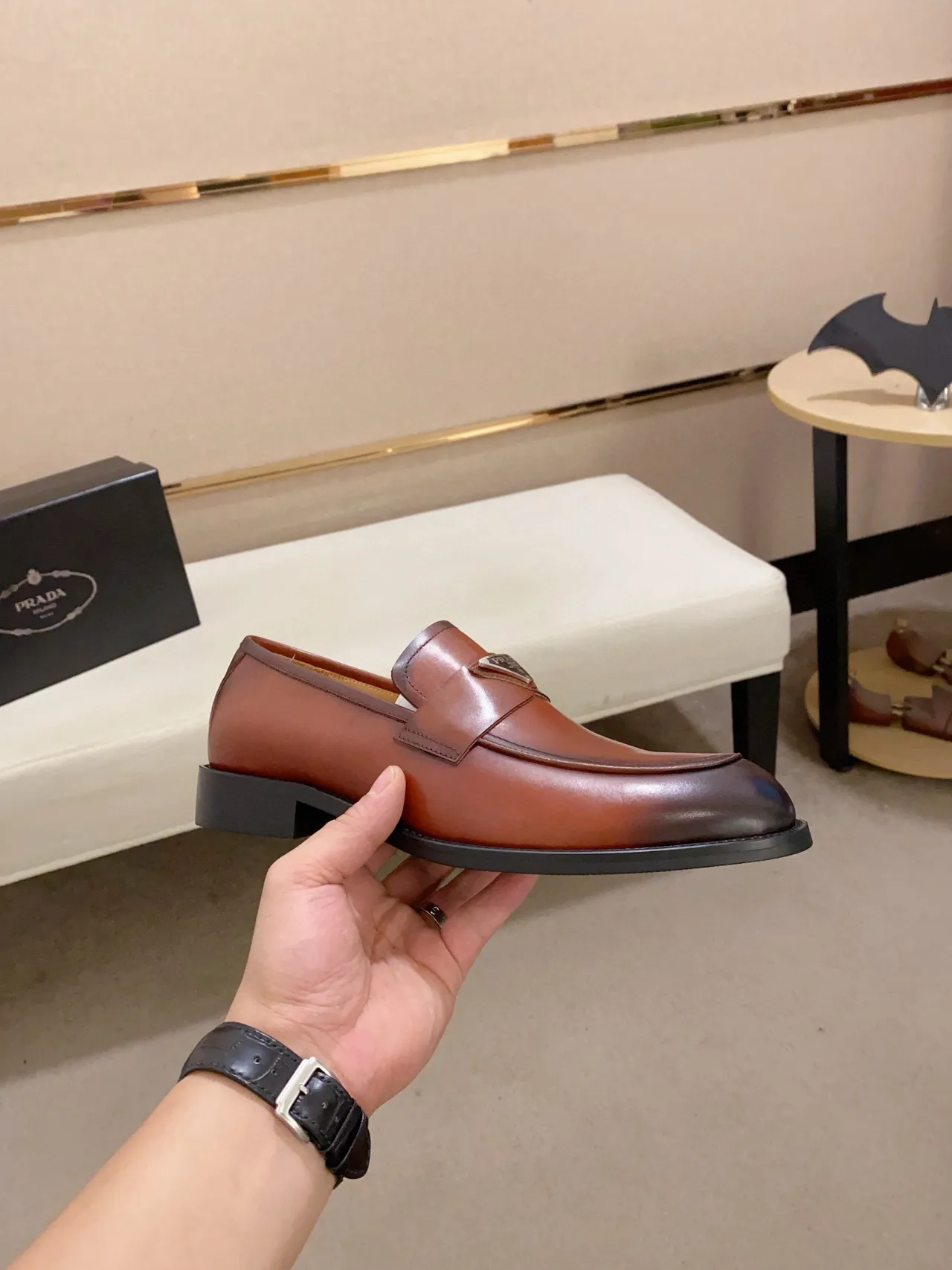 Brown Black Cognac Leather Penny Loafer 5