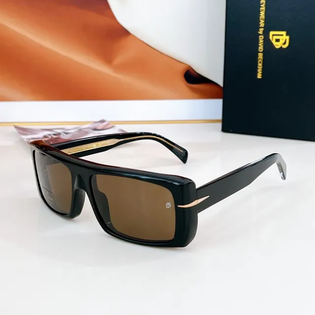 Gafas de sol marrón dorado muy grande rectangulares con capas dobles patillas 4