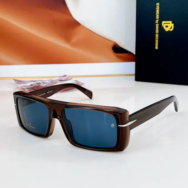 Gafas de sol marrón dorado muy grande rectangulares con capas dobles patillas 5