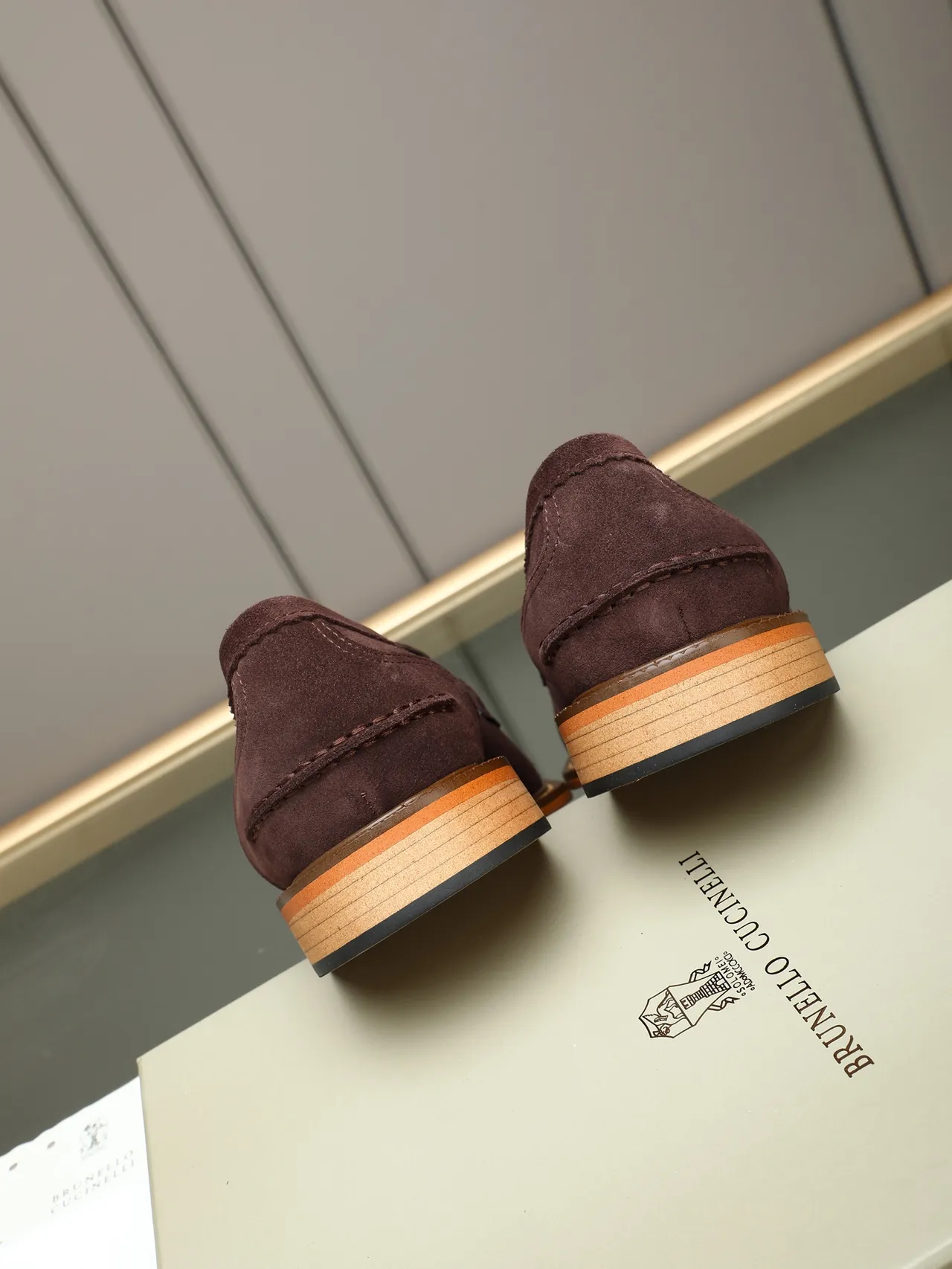 Brown Orange Suede Upper Penny Strap Loafer 3