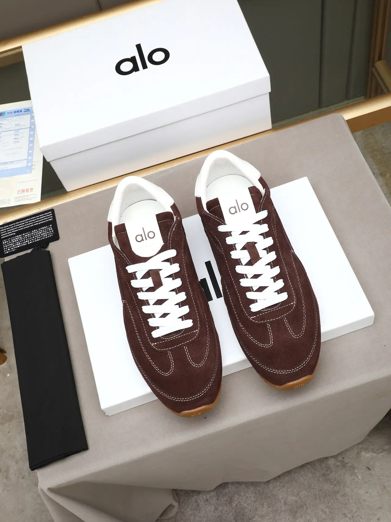 Brown Suede Contrast-Stitched Retro Low-Top Lifestyle Sneaker 2
