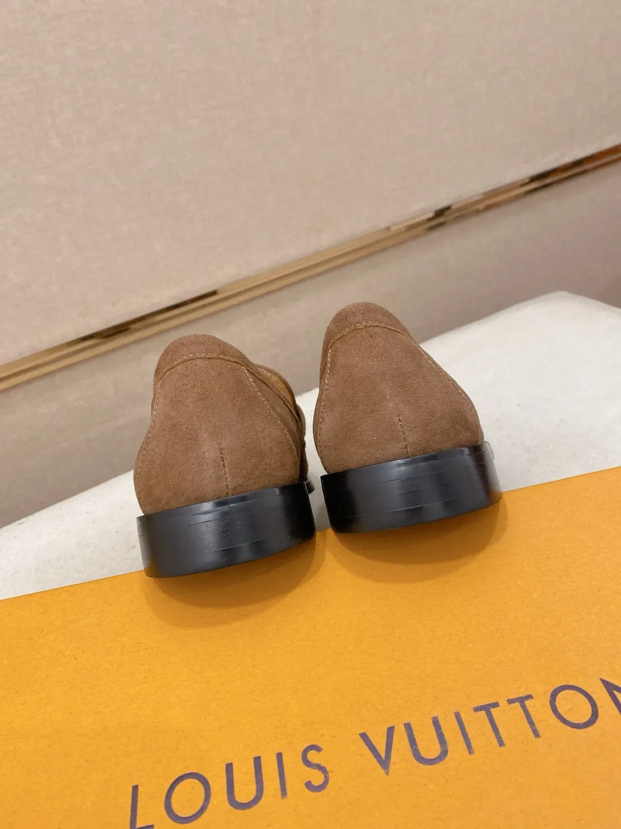 Brown Suede Saddle Strap Loafer 3