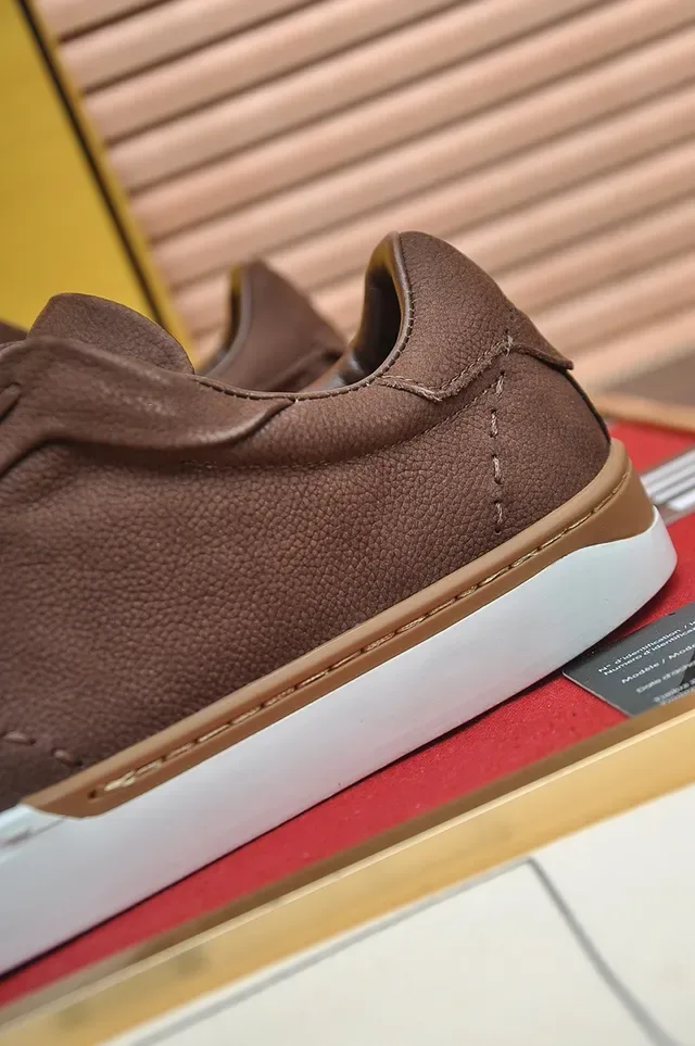 Brown Suede Slip-On Cupsole Sneaker 9