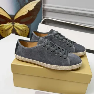 Brunello Cucinelli Espadrille Cinza de Camurça com Cordões Casual