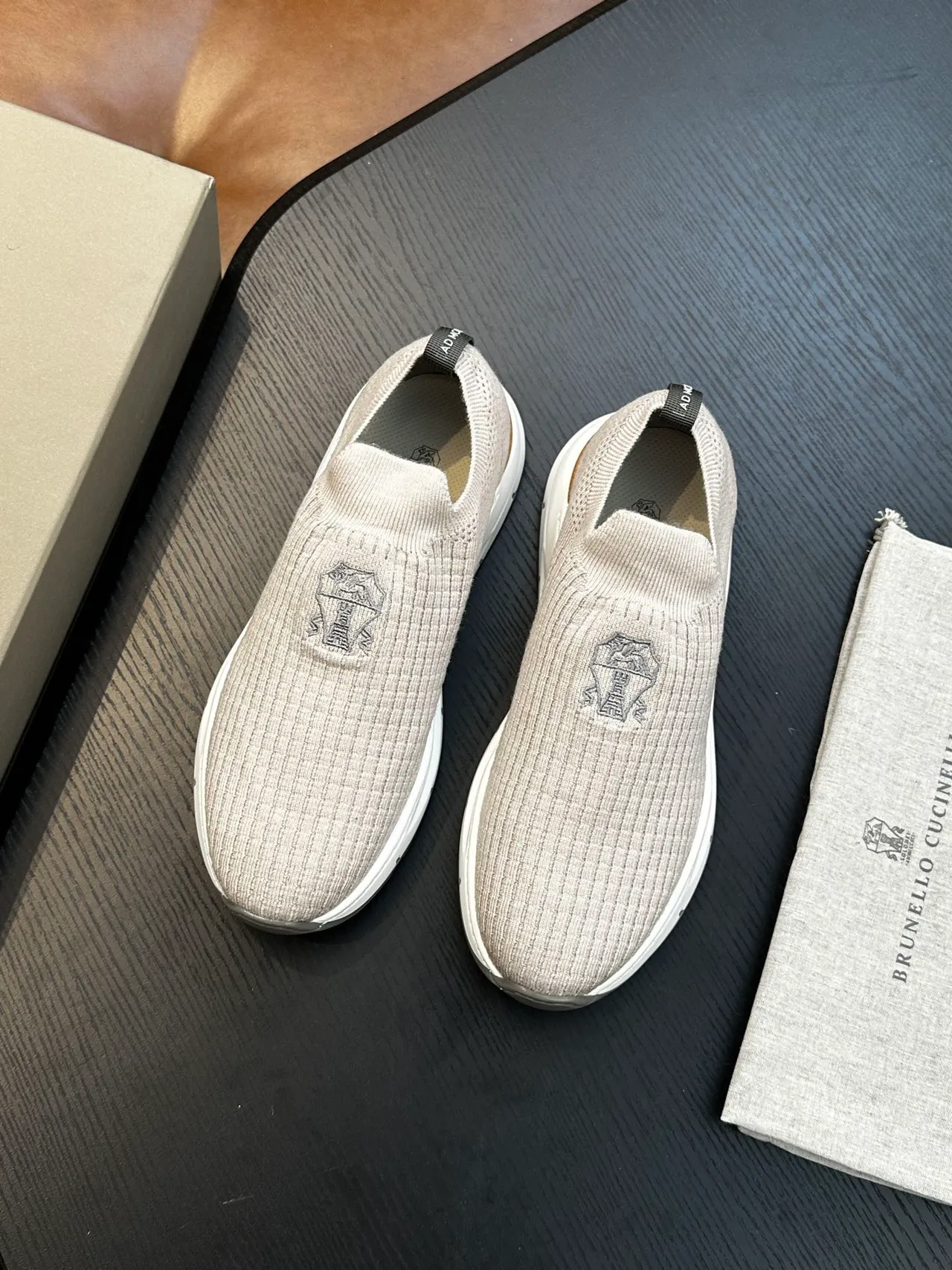 Brunello Cucinelli Mocassins Tricoté Côtelé à Enfiler 3