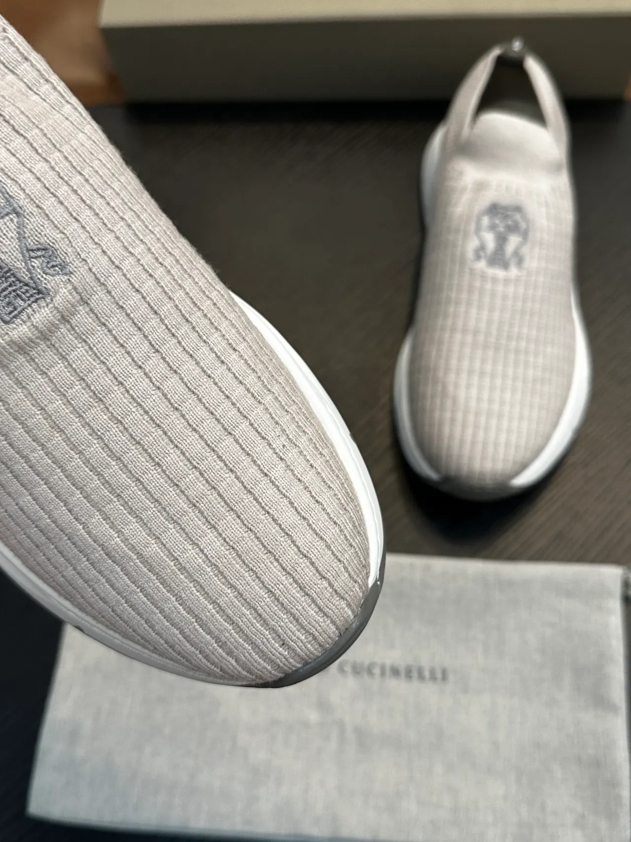 Brunello Cucinelli Mocassins Tricoté Côtelé à Enfiler 6