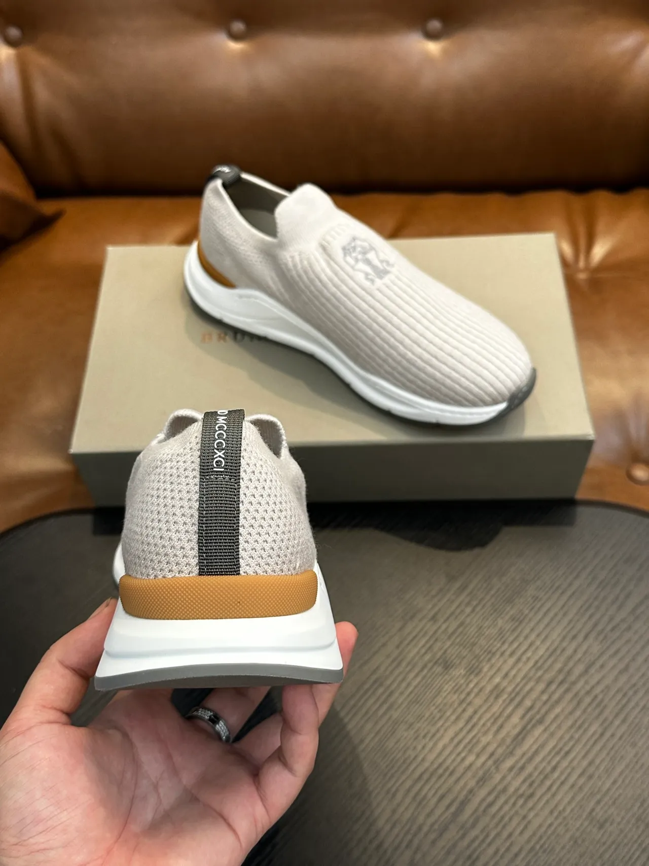 Brunello Cucinelli Mocassins Tricoté Côtelé à Enfiler 8