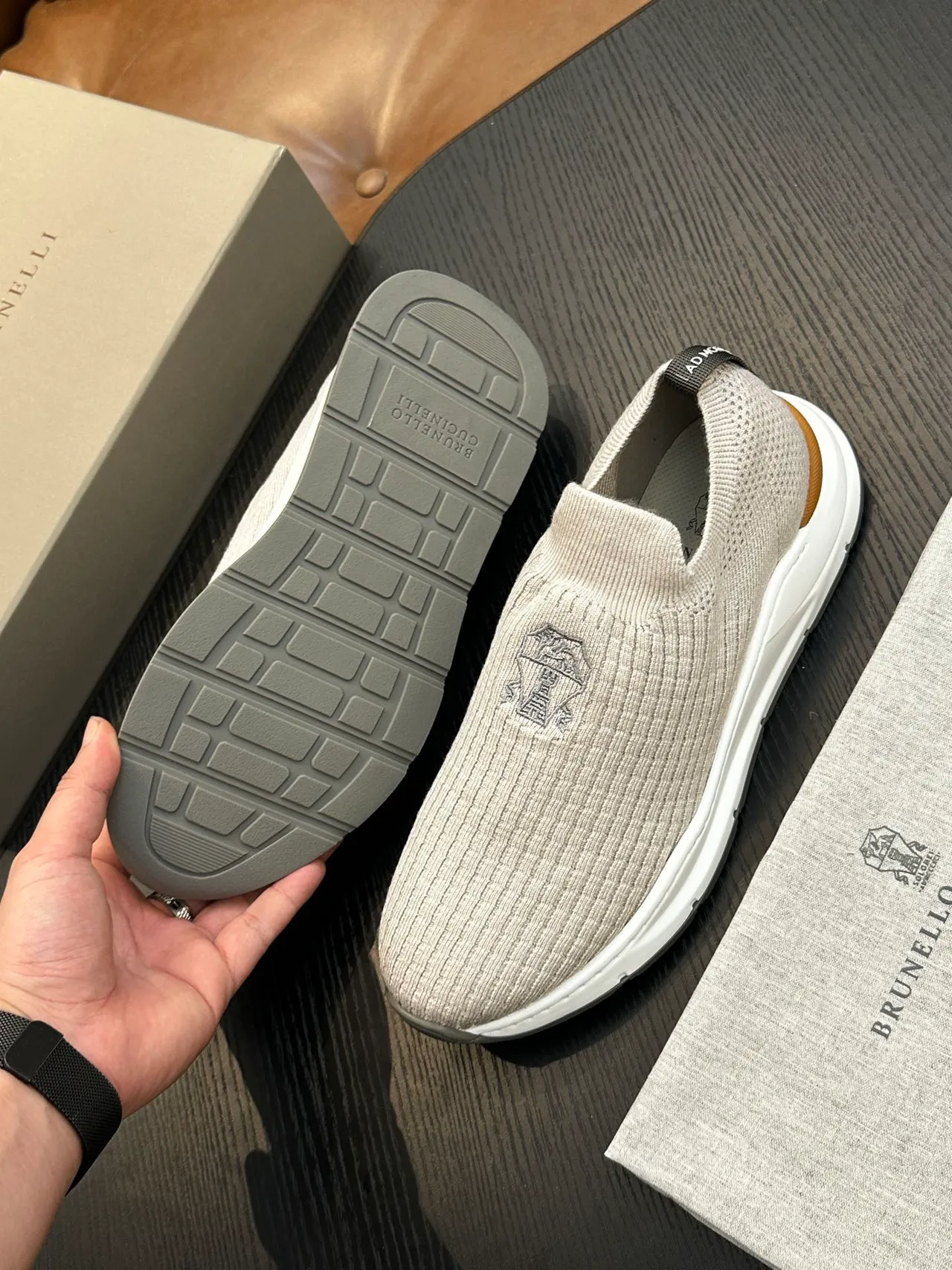 Brunello Cucinelli Mocassins Tricoté Côtelé à Enfiler 9