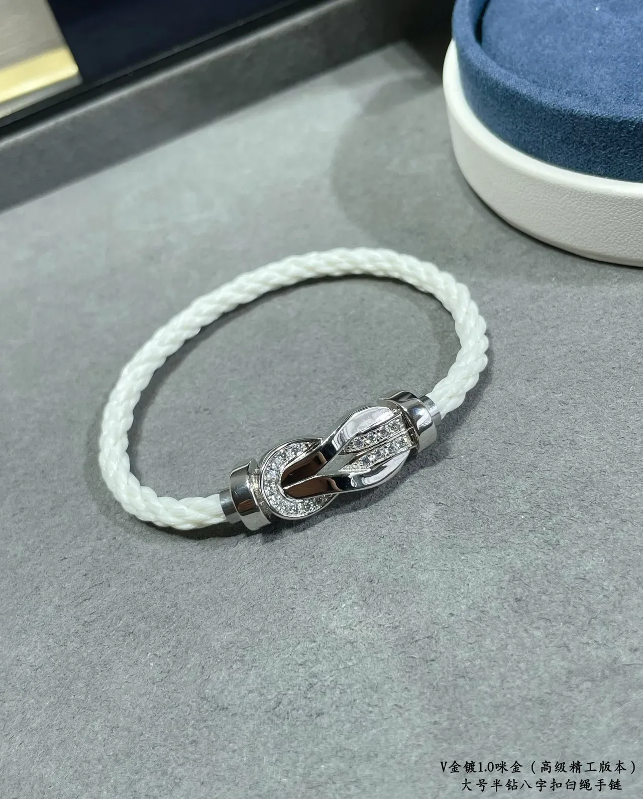 Crystal-Embellished Knot Clasp Braided Cord Bracelets 6