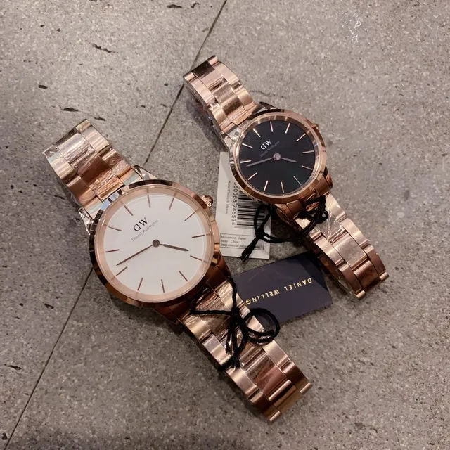 Daniel Wellington 经典玫瑰金色白色表盘石英手表 2