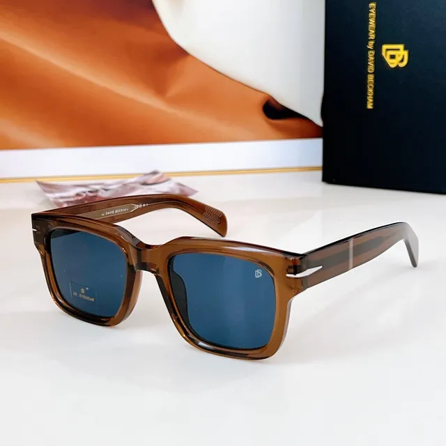 David Beckham Eyewear काला भूरा आयताकार फ्रेम कछुए के खोल वाले टेम्पल सनग्लासेज 7