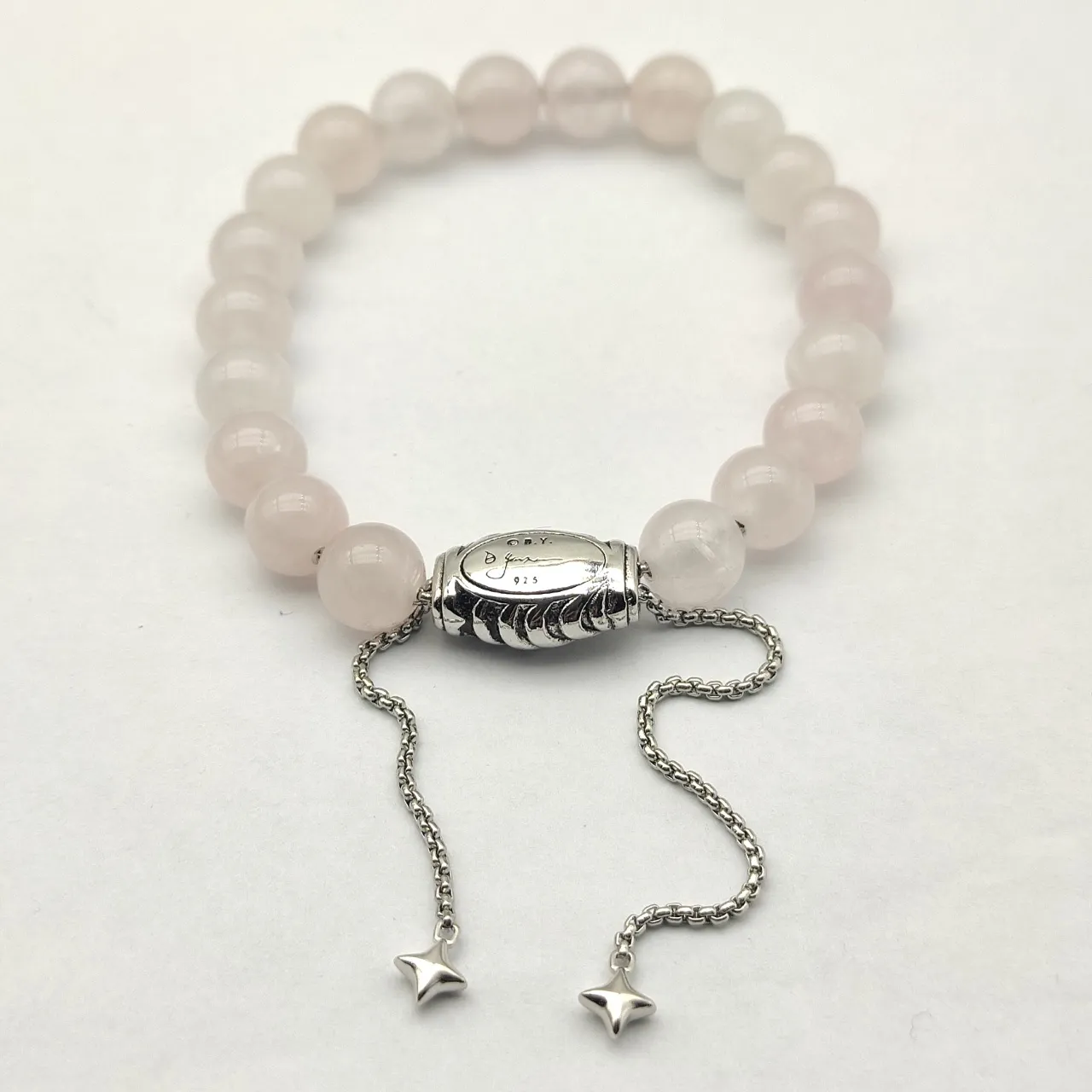 David Yurman Beige Silver Beaded Bracelet 7