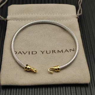 David Yurman Cable Bangle سوار فضي وذهبي ثنائي اللون