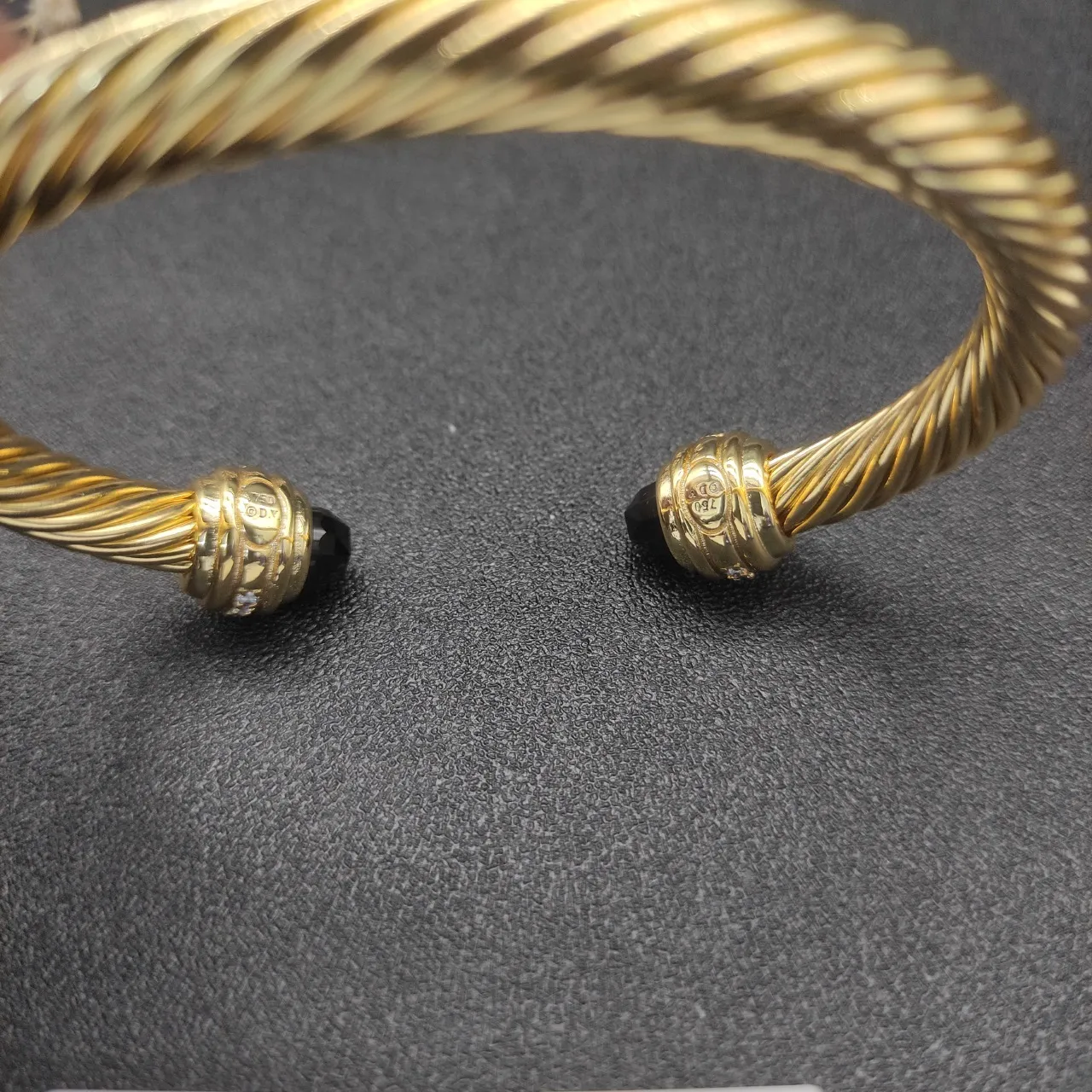 David Yurman Cable Classics Gold Red Twisted Bracelet 3