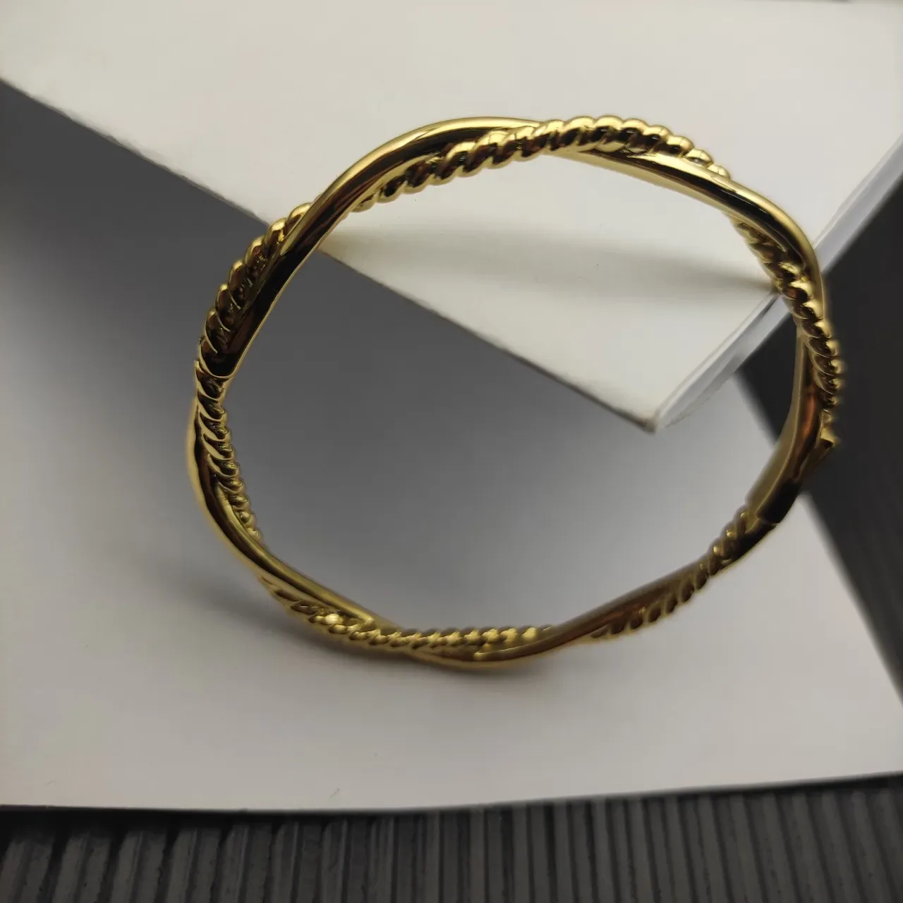 David Yurman Cable Classics Twisted Gold Bangle Bracelet 6