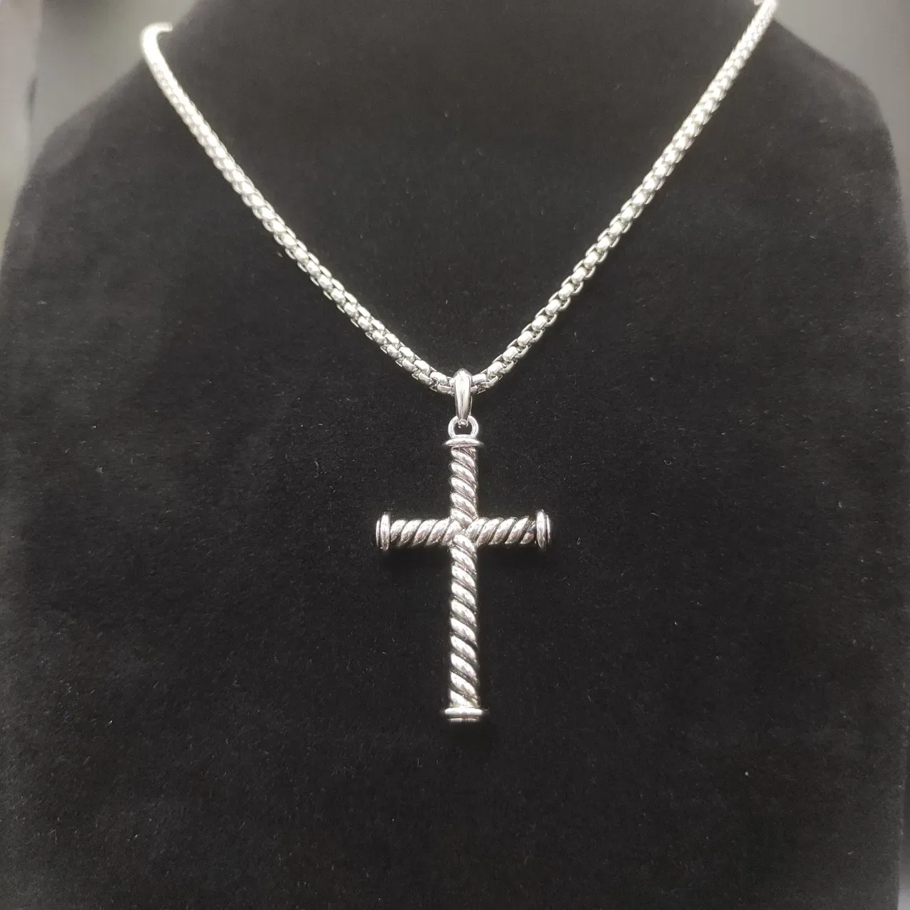 David Yurman Cable Collection Twisted Cross Pendant Necklace 4