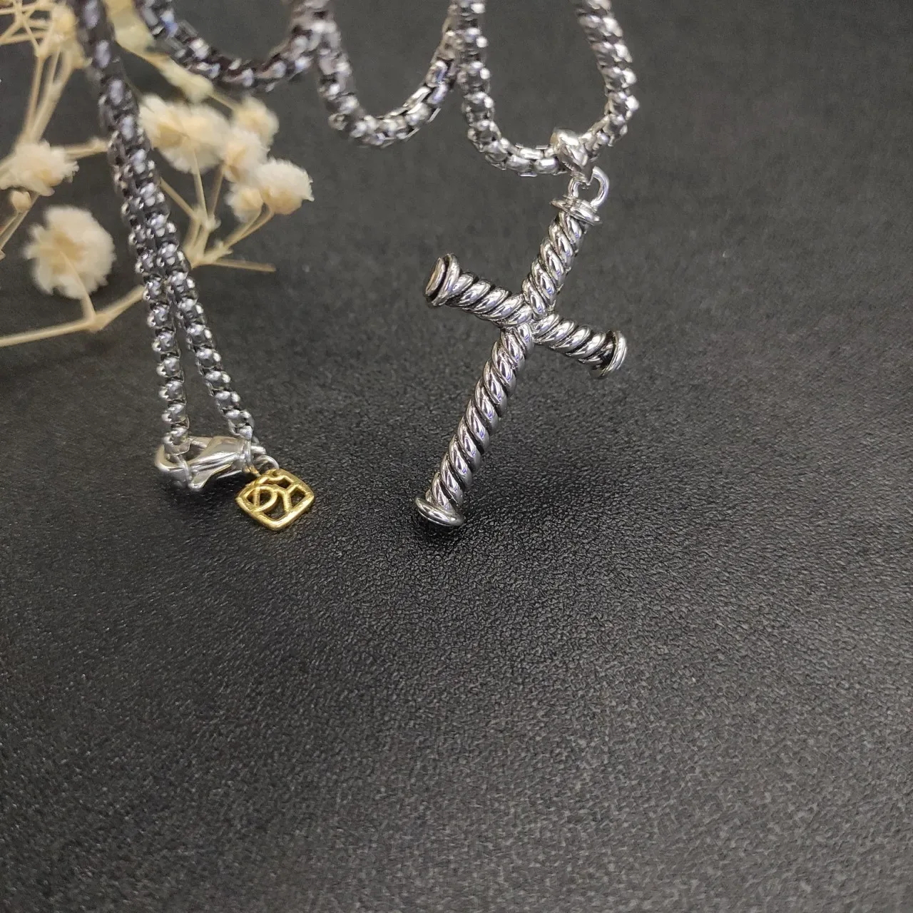 David Yurman Cable Collection Twisted Cross Pendant Necklace 6
