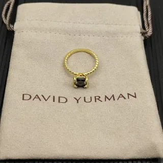 David Yurman Twisted Rope काला जेमस्टोन रिंग
