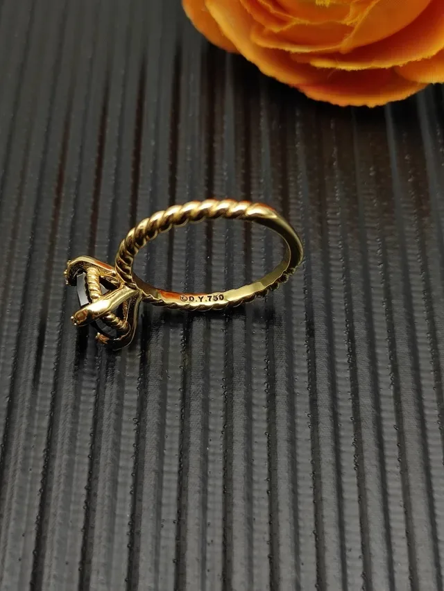 David Yurman Twisted Rope কালো জেমস্টোন রিং 7