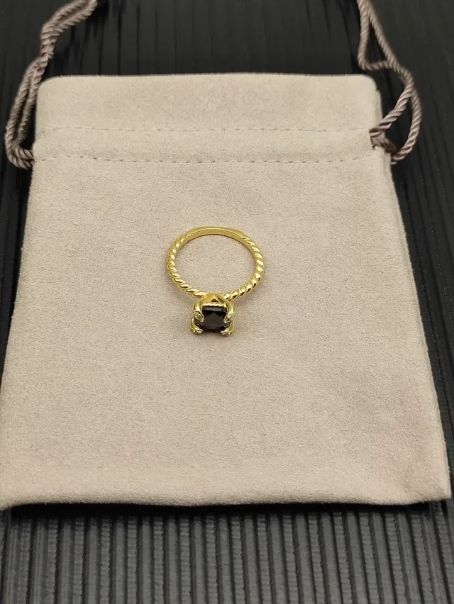 David Yurman Twisted Rope কালো জেমস্টোন রিং 9