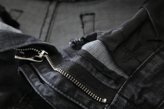 Distressed Black Motorcycle-Style Jeans 3