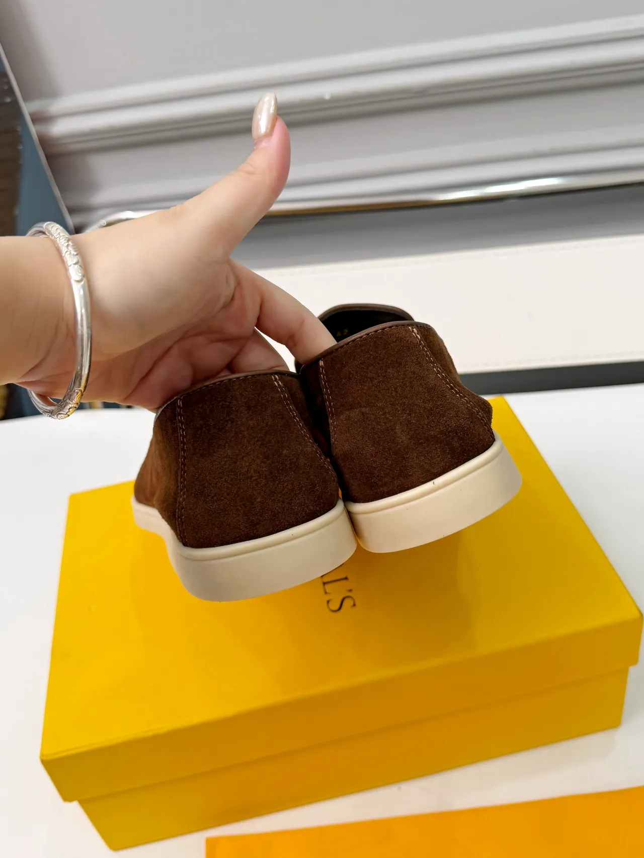 DOUCAL'S بني أصفر سويدي علوي slip-on كونستركشن لوفر 3