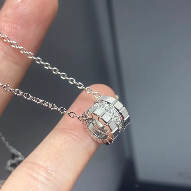 Dual-Tone Enamel and Crystal Cylindrical Charm Necklaces 3