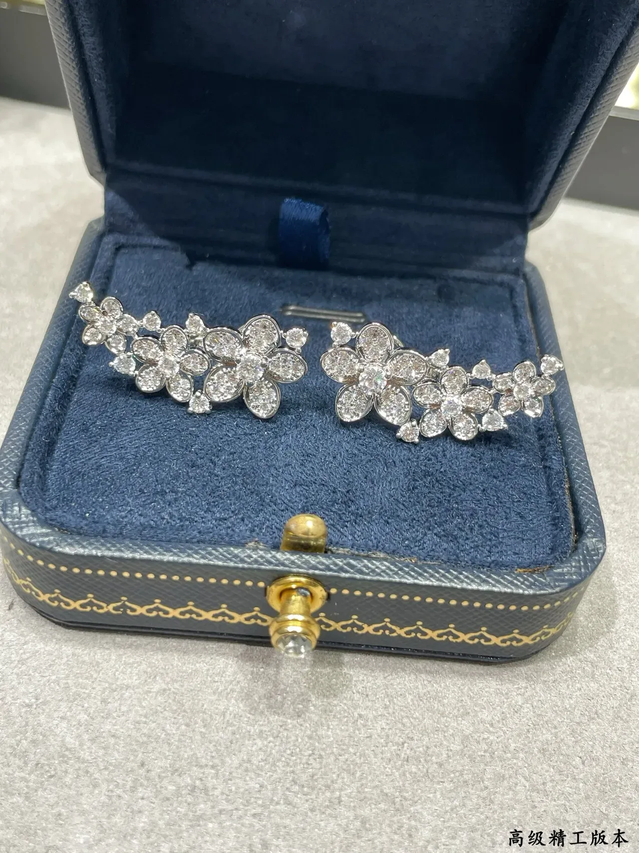 Floral Cluster Pavé-Set Stone Earrings 5
