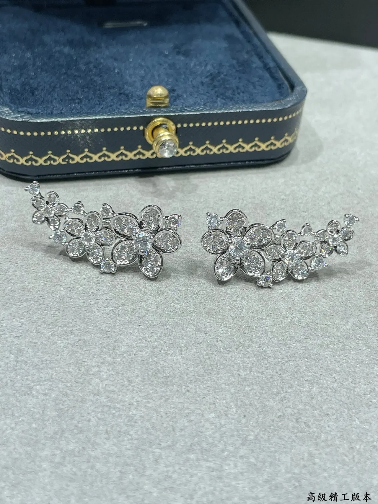 Floral Cluster Pavé-Set Stone Earrings 6