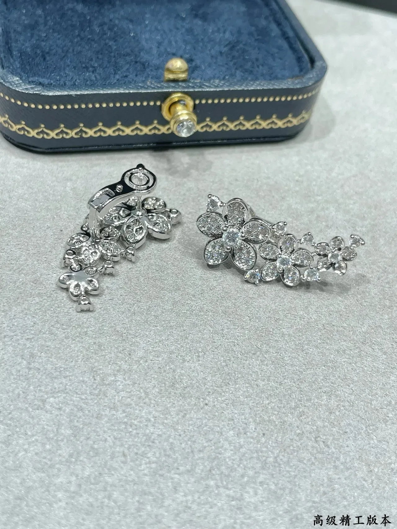Floral Cluster Pavé-Set Stone Earrings 7