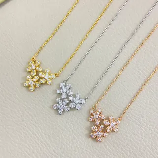 Colliers de double fleur en cristal pavé
