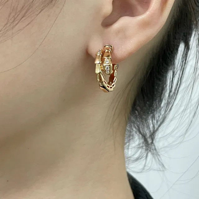 Gold and Silver Bamboo-Link Hoop Earrings 8