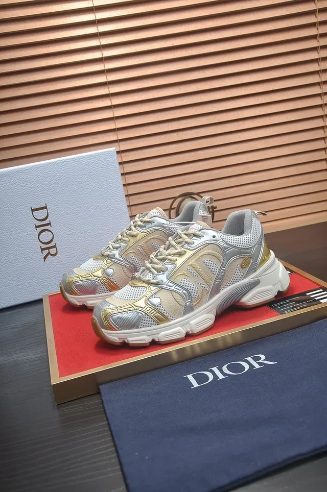 Gold and Silver Metallic Chunky Platform Sneakers 4