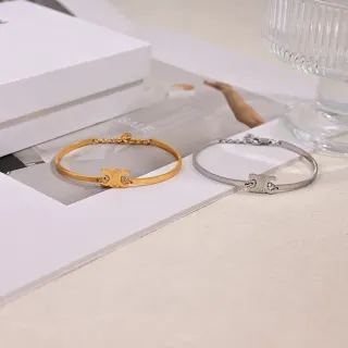 金银色调单字母图案手镯手链