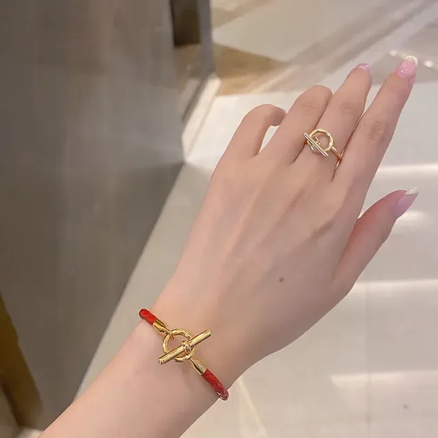Gold Silver Toggle Clasp Polished Metal Ring 3