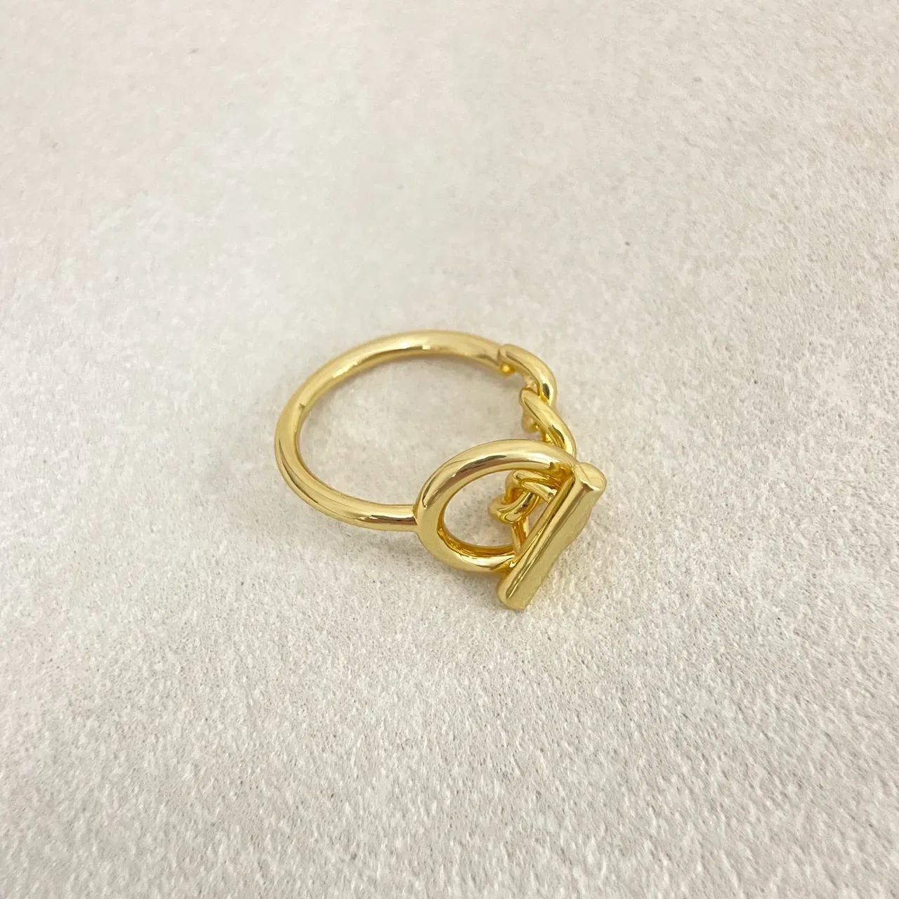 Gold Silver Toggle Clasp Polished Metal Ring 4
