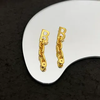 Gold-Tone Letter B Chain Drop Earrings