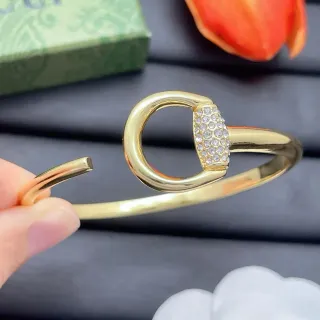 Gold-Tone Pavé Crystal Circular Motif Open Cuff Bracelet