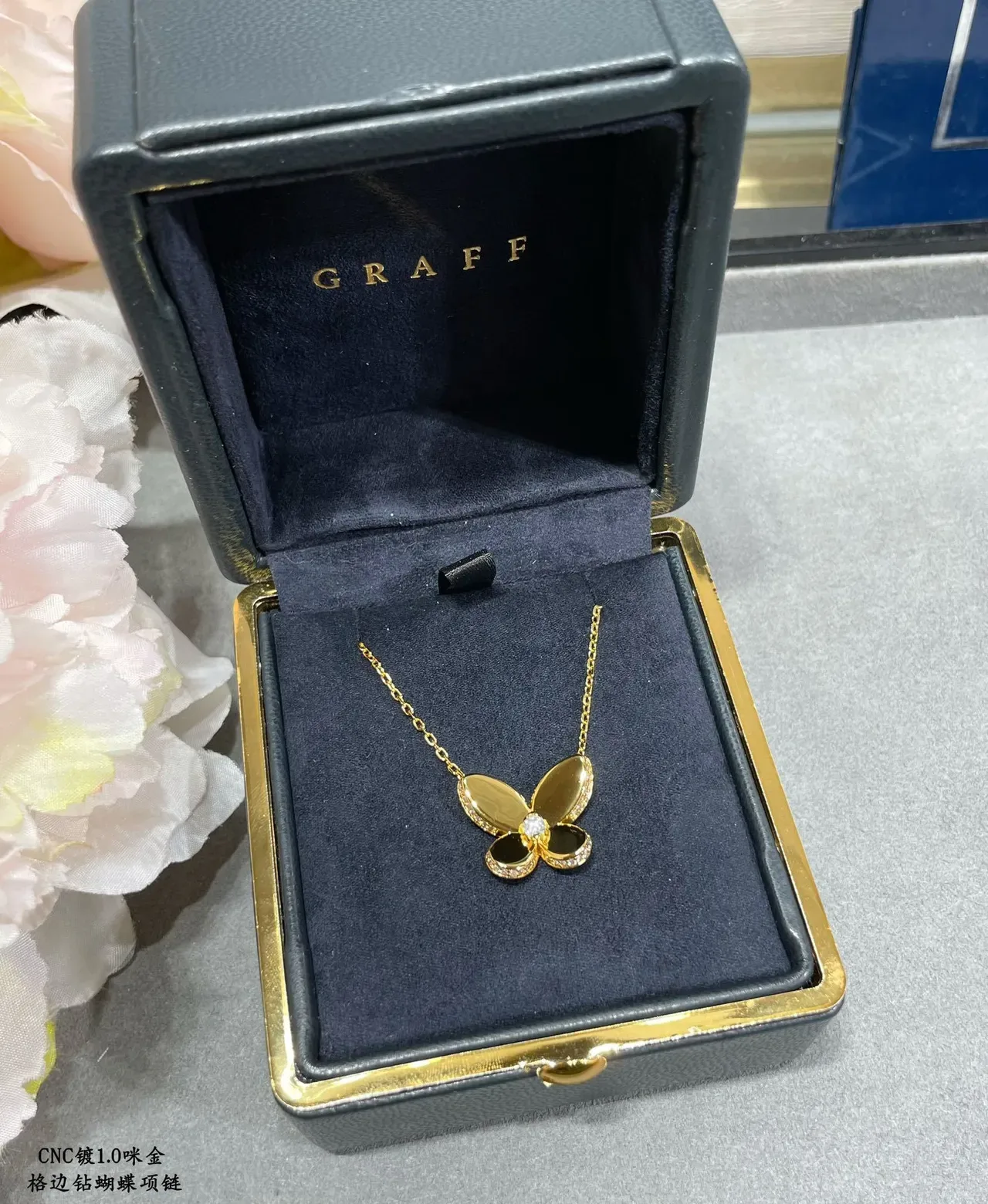 Gold-Tone Pavé-Edge Butterfly Pendant Necklaces 2