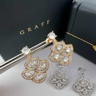 GRAFF Brincos de Cristal Pavé em formato de leque