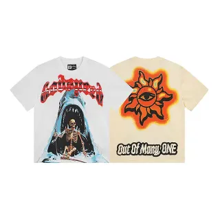 Camiseta oversize de arte con estampado gráfico de doble cara